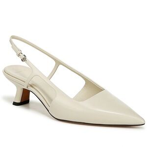 NEW VINCE BEIGE LEATHER SLINGBACK HEELS